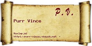 Purr Vince névjegykártya