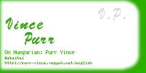 vince purr business card